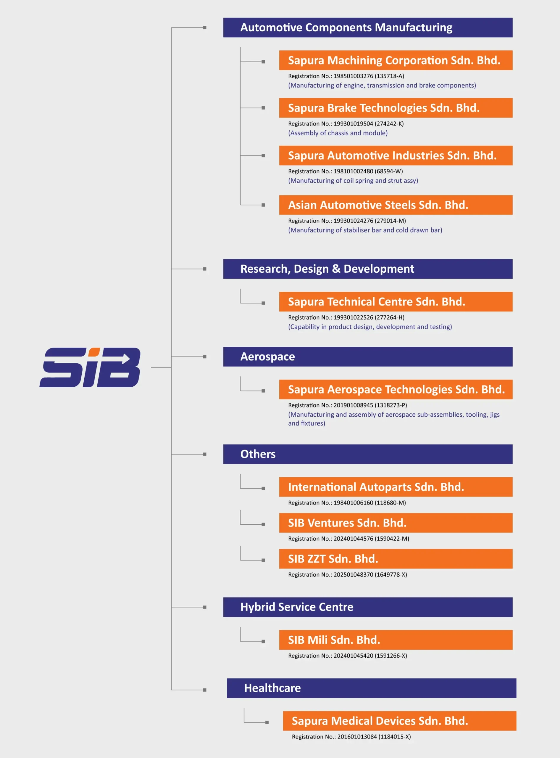 SIB group structure chart